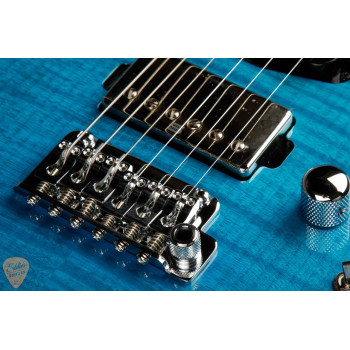 IBANEZ MMN1TAB Transparent Aqua Blue Guitare electrique avec valise