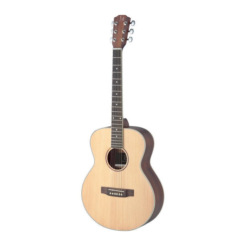J.N GUITARS ASY-A MINI LH guitare acoustique mini auditorium de voyage avec table en épicéa massif modèle gaucher