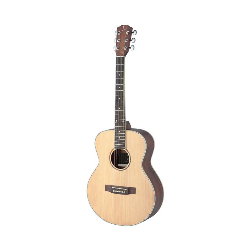 J.N GUITARS ASY-A MINI LH guitare acoustique mini auditorium de voyage avec table en épicéa massif modèle gaucher