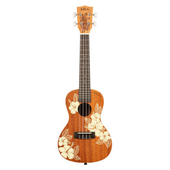 KALA KA-HIBISCUS-C-BAG Maori Hibiscus Mahogany Concert livre avec housse motif Voyage