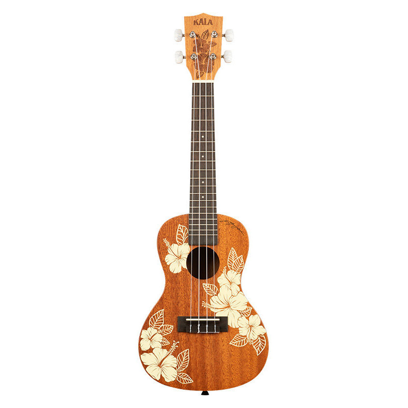 KALA KA-HIBISCUS-C-BAG Maori Hibiscus Mahogany Concert livre avec housse motif Voyage