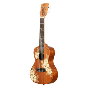 KALA KA-HIBISCUS-C-BAG Maori Hibiscus Mahogany Concert livre avec housse motif Voyage