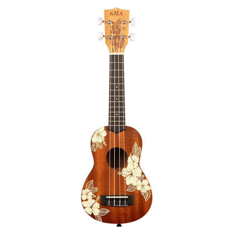 KALA KA-HIBISCUS-S-BAG Maori Hibiscus Mahogany Soprano livre avec housse motif Voyage