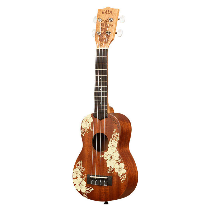 KALA KA-HIBISCUS-S-BAG Maori Hibiscus Mahogany Soprano livre avec housse motif Voyage
