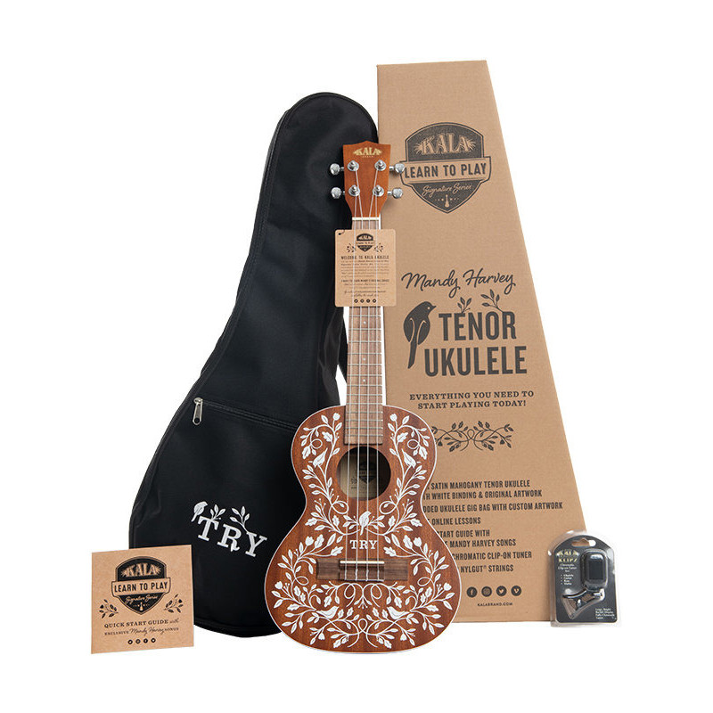 KALA KALA-LTP-MH Learn to play Tenor Mandy Harvey signature livre avec housse