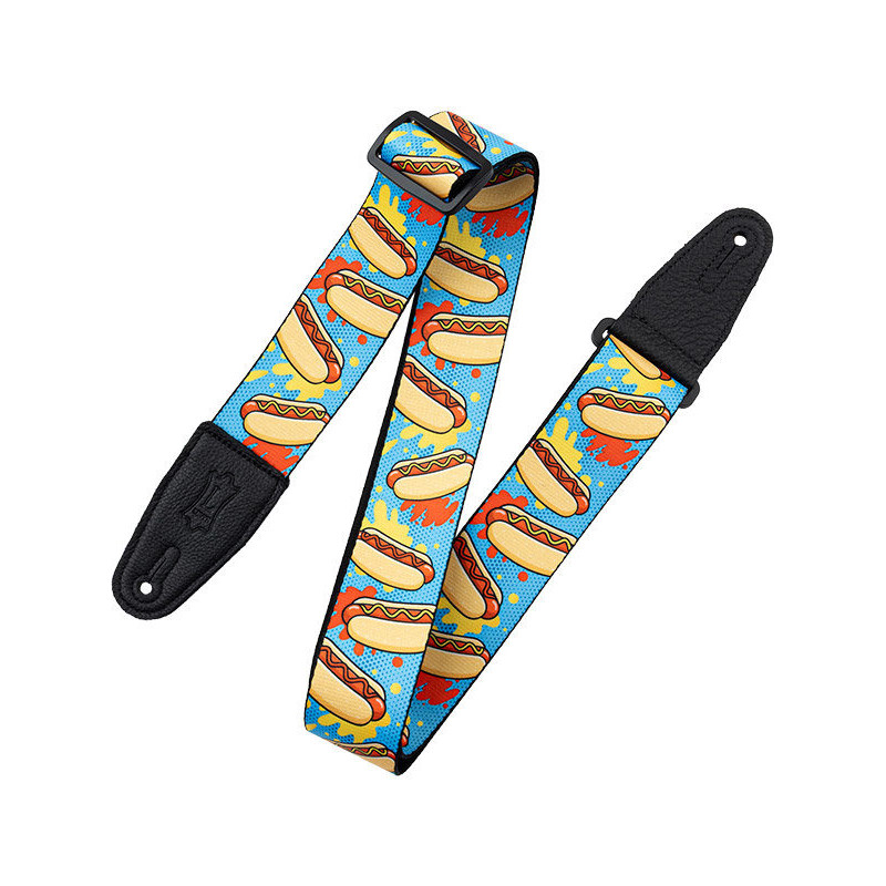 LEVY'S MP2TG-002 Tasty Grooves 5cm polyester embout cuir avec motifs Hot Dogs