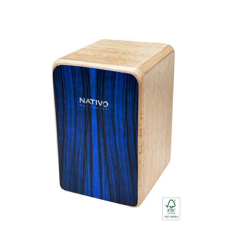 NATIVO NATI-SHK-BL mini cajon shaker panneau avant bleu