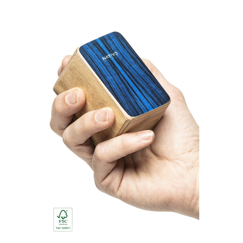 NATIVO NATI-SHK-BL mini cajon shaker panneau avant bleu