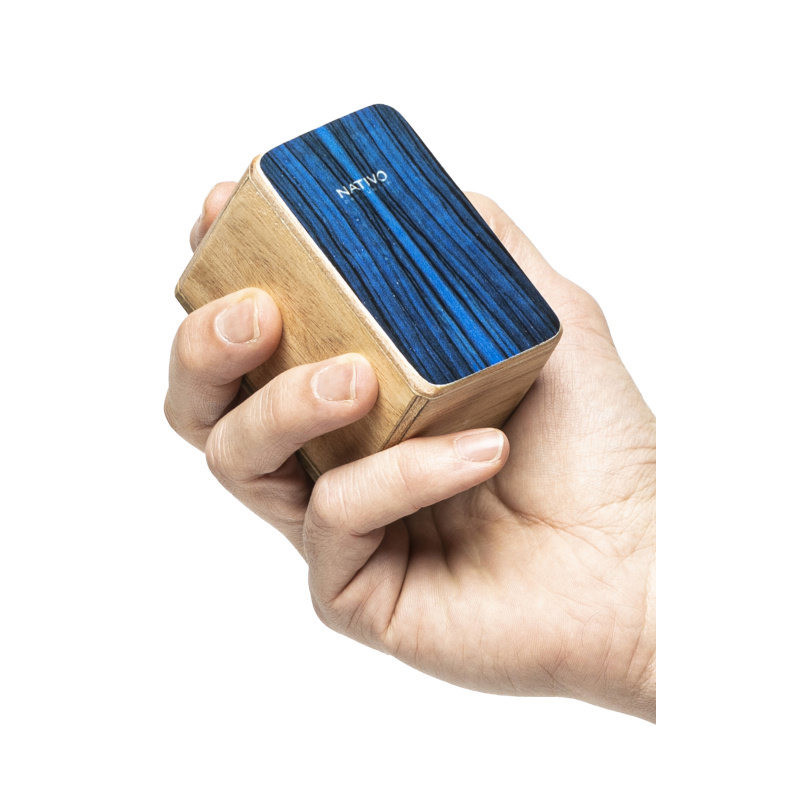 NATIVO NATI-SHK-BL mini cajon shaker panneau avant bleu