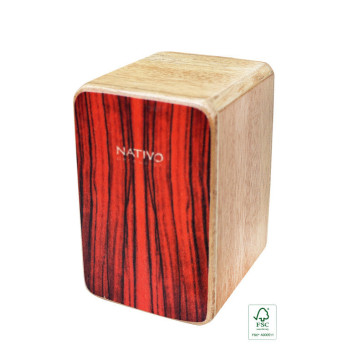 NATIVO NATI-SHK-RD mini cajon shaker panneau avant rouge