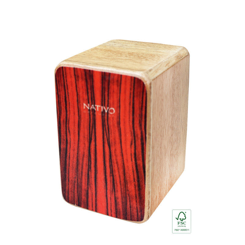 NATIVO NATI-SHK-RD mini cajon shaker panneau avant rouge