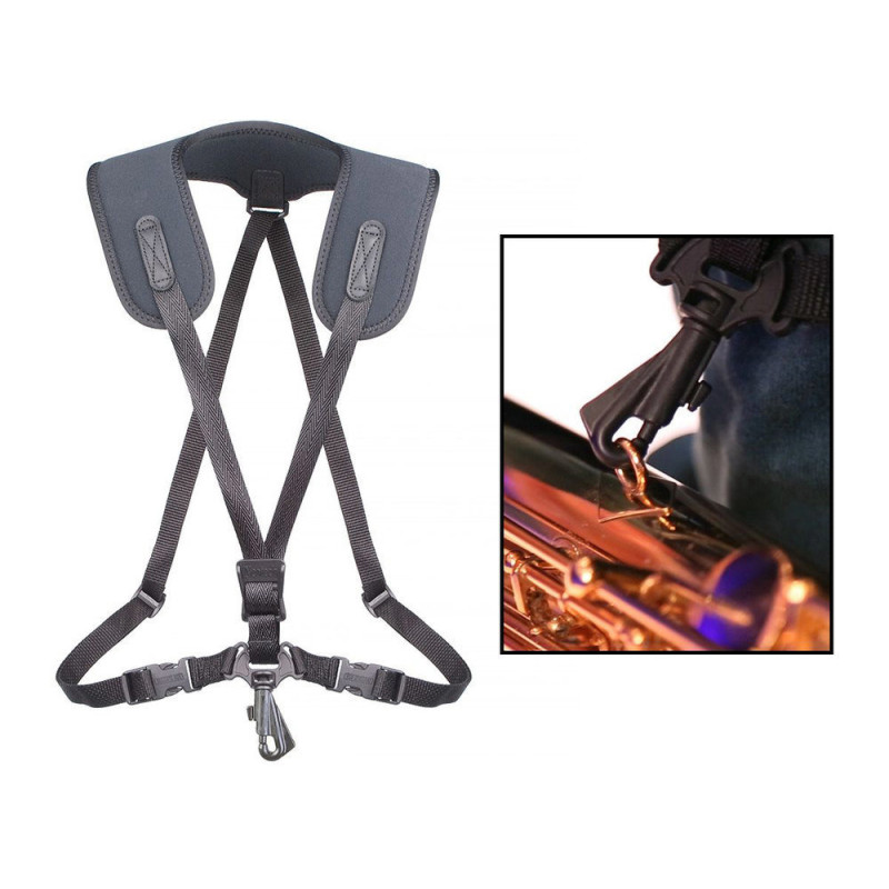 NEOTECH Courroie Saxophone Super Harness Noir Junior, Longueur 31,8 - 40,6cm