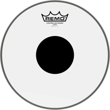 REMO CS-0310-10 peau cs transparente 10 + rond noir pour tom/ caisse claire
