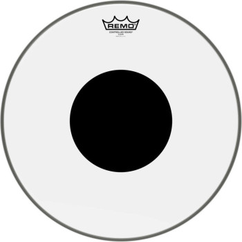 REMO CS-0316-10 peau cs transparente 16 + rond noir pour caisse claire/ tom sur pieds