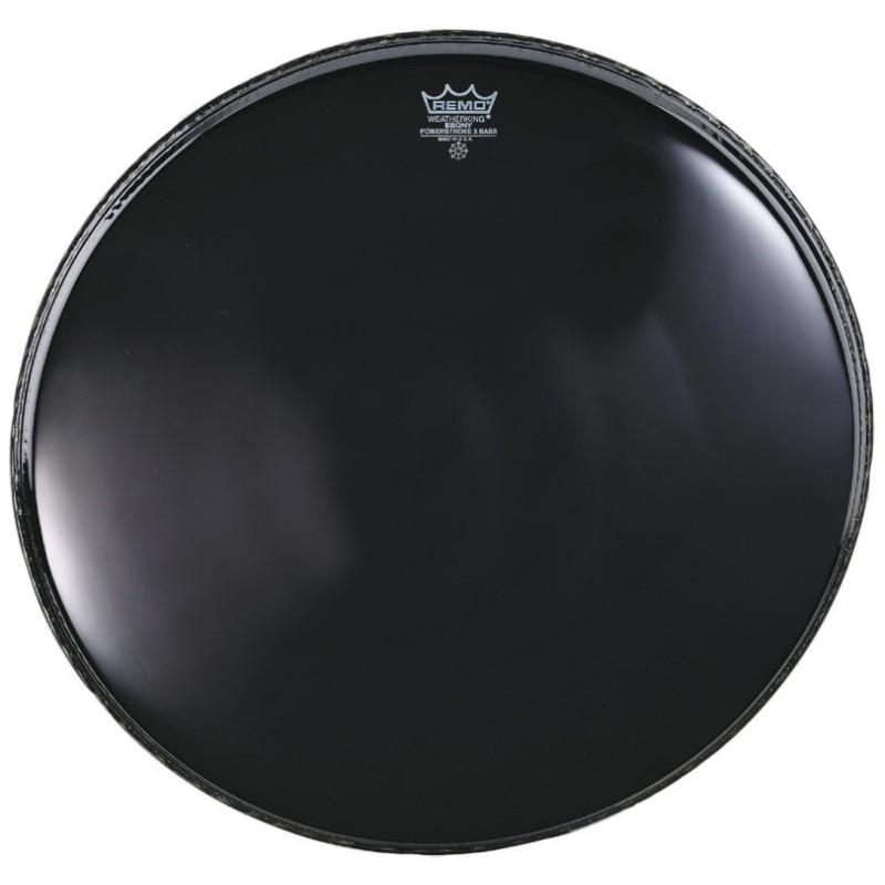REMO P3-1018-ES peau powerstroke 3 ebony 18 + renfort pour grosse caisse