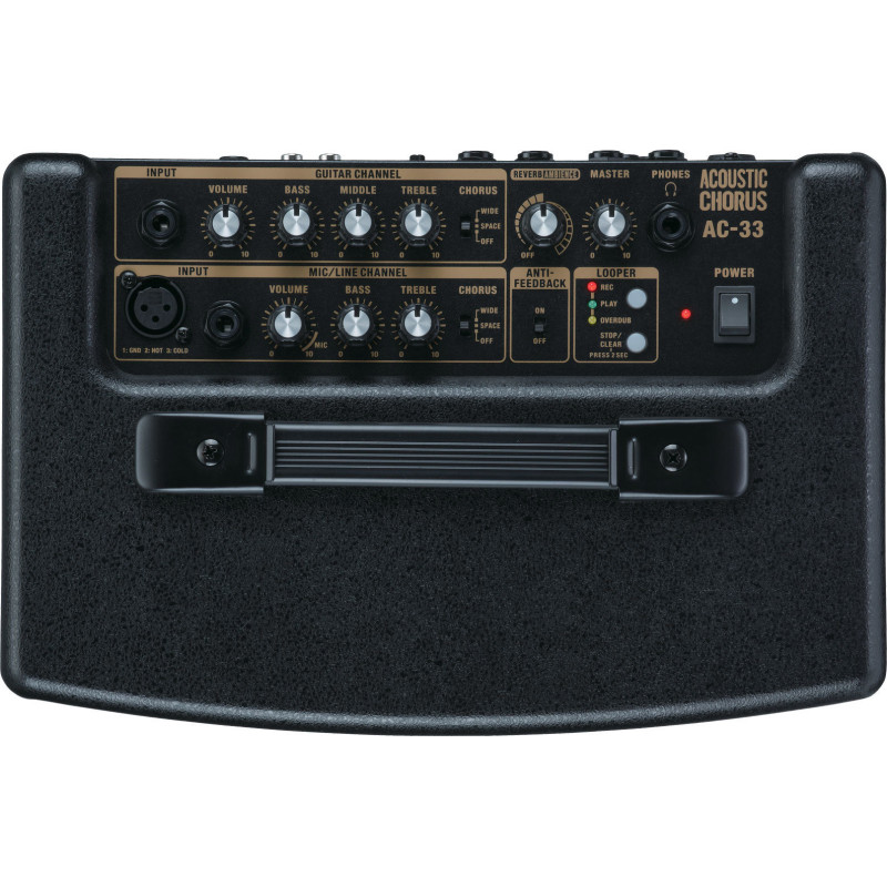 ROLAND AC-33 15w + 15w battery acoustic amp avec reverb chorus and looper