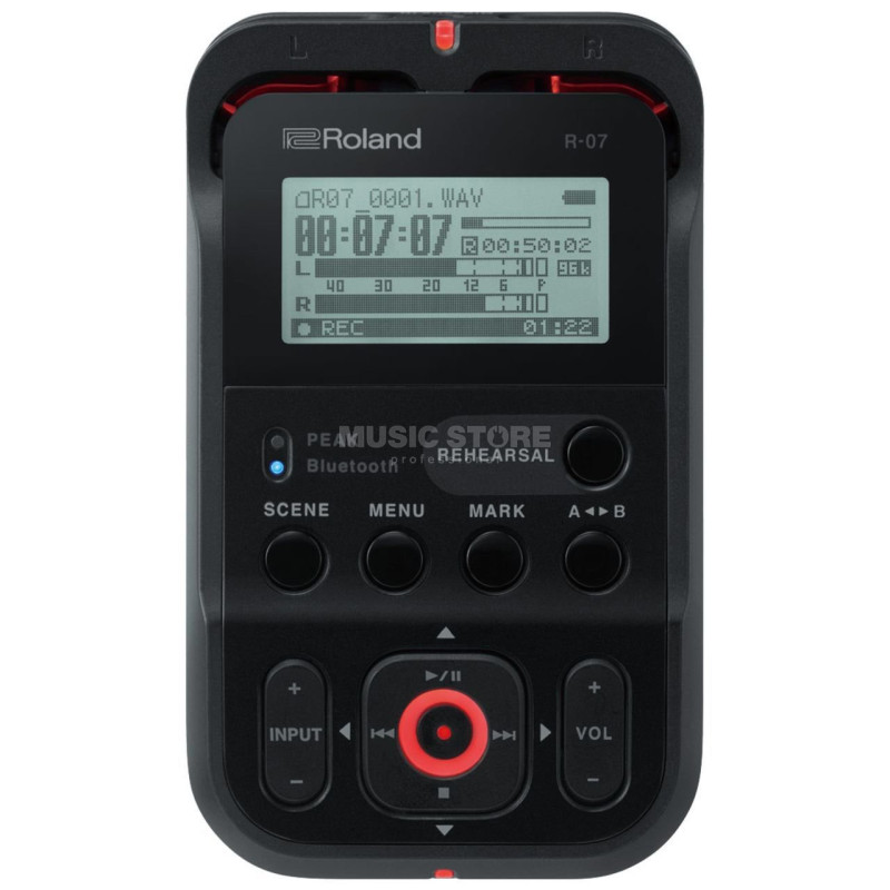 ROLAND R-07 (BK) ultra portable avec wireless listening and remote control (blk)