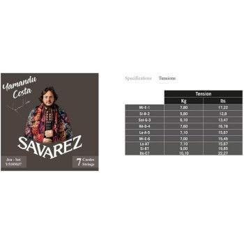 SAVAREZ Cordes guitare classique YAMANDU COSTA 7 cordes 7 cordes tension forte