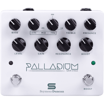 SEYMOUR DUNCAN PAL-GS-W pédale d'effets palladium gain stage blanche