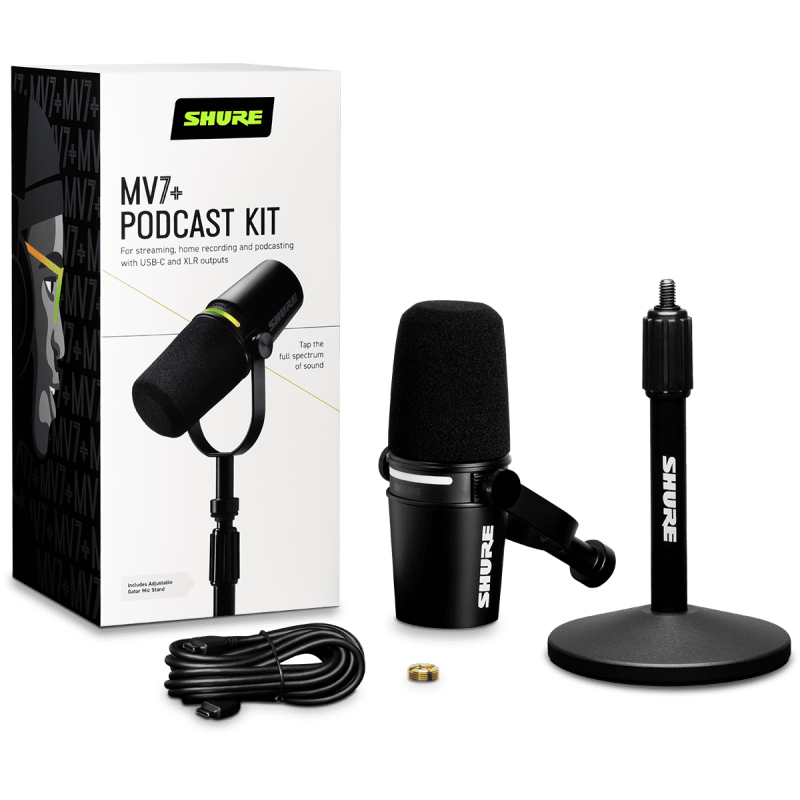SHURE MV7+-K-BNDL bundle mv7+ noir avec stand de table