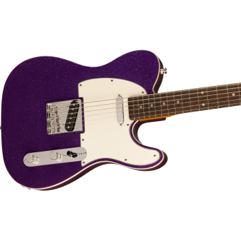 SQUIER Classic Vibe Baritone Custom Telecaster touche Laurier Parchment Pickguard Purple Sparkle