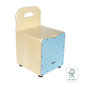 STAGG CAJ-KID-BL cajón pour enfant avec dossier easygo en tilleul plaque de frappe bleue