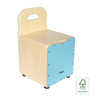 STAGG CAJ-KID-BL cajón pour enfant avec dossier easygo en tilleul plaque de frappe bleue