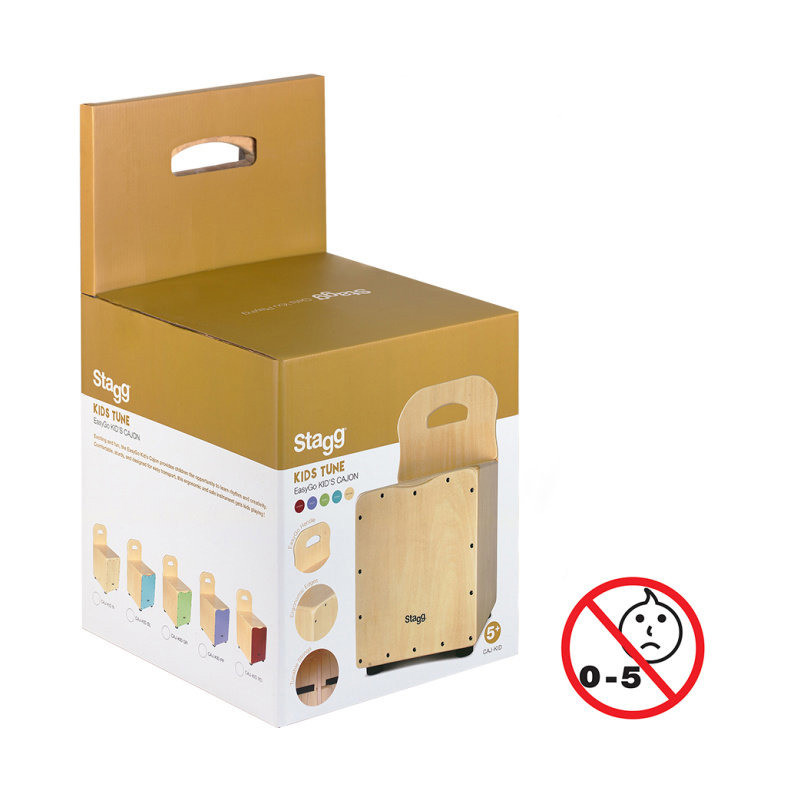STAGG CAJ-KID-BL cajón pour enfant avec dossier easygo en tilleul plaque de frappe bleue