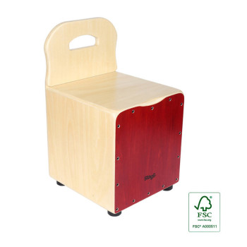 STAGG CAJ-KID-RD cajón pour enfant avec dossier easygo en tilleul plaque de frappe rouge