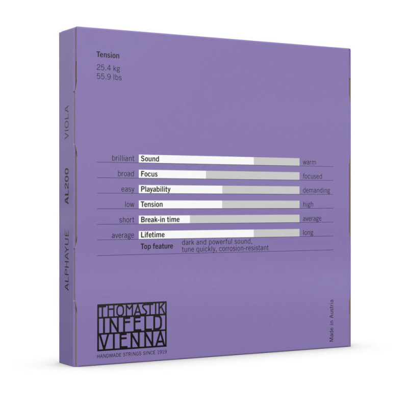 THOMASTIK-INFELD Cordes Alto Alphayue noyau nylon Jeu 4/4