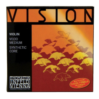 THOMASTIK-INFELD Cordes Violon Vision Noyau synthétique Ré Argent filé