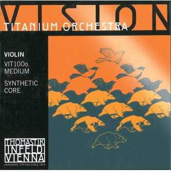 THOMASTIK-INFELD Cordes Violon Vision Titanium Orchestra Noyau synthétique Acier nu