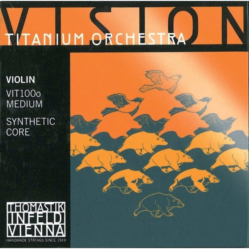 THOMASTIK-INFELD Cordes Violon Vision Titanium Orchestra Noyau synthétique Titan wound