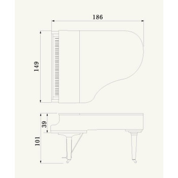 YAMAHA C3X PWH piano a queue s.conservatory 1,86m/blanc brill .