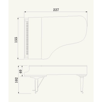 YAMAHA C7X PE piano a queue s.conservatory 2,27m/noir brillant
