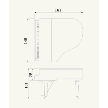 YAMAHA GC1 PWH piano a queue serie gc 1,61m/blanc brillant