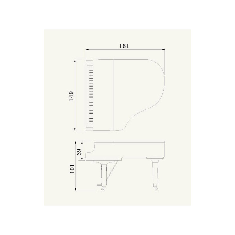 YAMAHA GC1 PWH piano a queue serie gc 1,61m/blanc brillant
