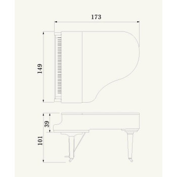 YAMAHA GC2 PWH piano a queue serie gc 1,73m/blanc brillant