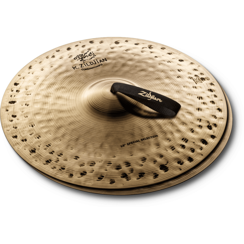 ZILDJIAN K1002 18" k const. spec select med heavy pair w/pads straps & bag