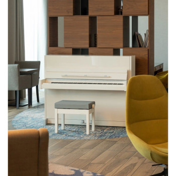 SCHIMMEL Classic C116 Modern Cubus Blanc Brillant/Laiton