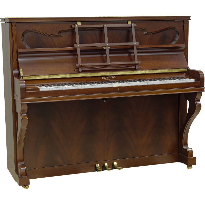 PLEYEL P124N-FMA piano droit p124 art nouveau acajou satiné