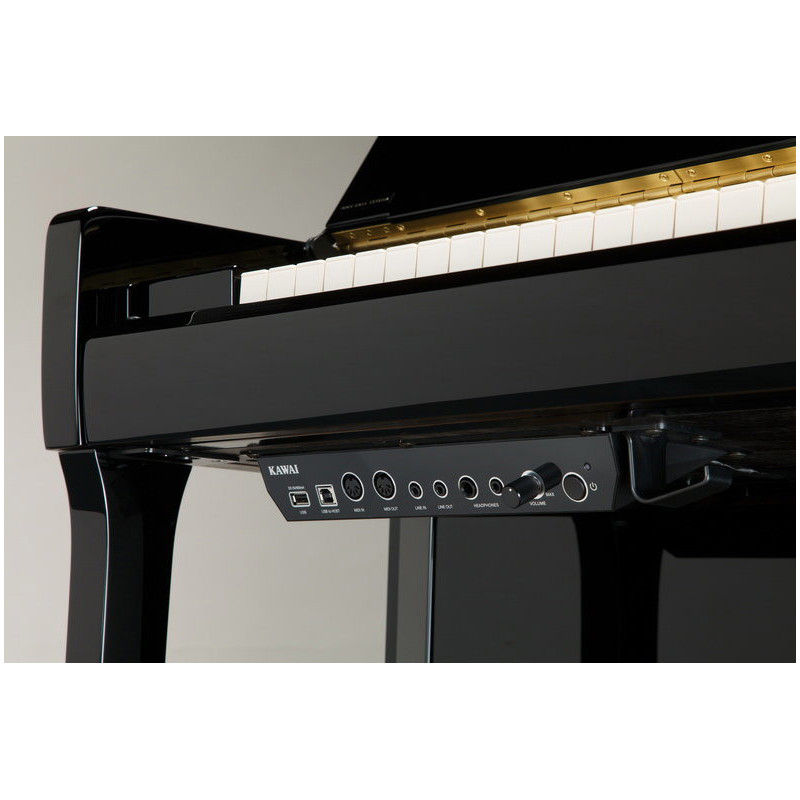 KAWAI K 300 AURES2 SLEP Noir laque accastillage chrome 122cm AURES2