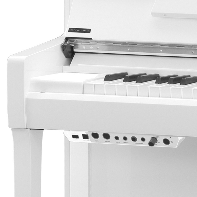 KAWAI K 300 AURES2SL WHP Blanc brillant accastillage Chrome 122cm Systeme AURES2