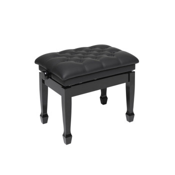 STAGG PBH 850 BKP SBK banquette de piano hydraulique noir brillant avec pelote en vinyle noir ignifugée