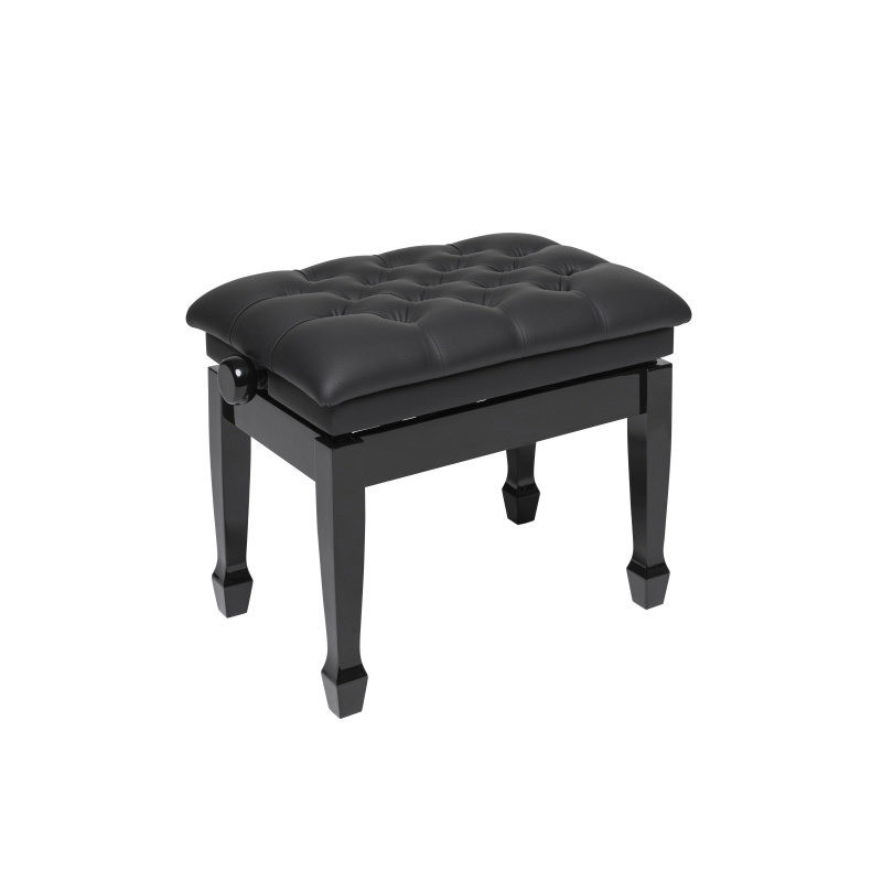 STAGG PBH 850 BKP SBK banquette de piano hydraulique noir brillant avec pelote en vinyle noir ignifugée