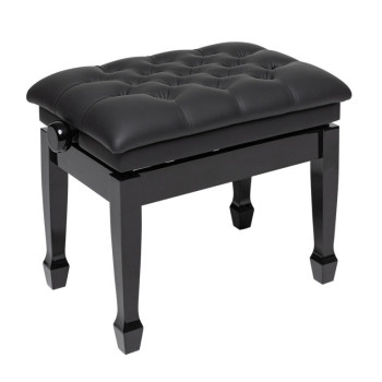STAGG PBH 850 BKP SBK banquette de piano hydraulique noir brillant avec pelote en vinyle noir ignifugée