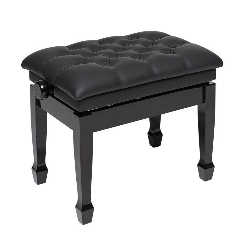 STAGG PBH 850 BKP SBK banquette de piano hydraulique noir brillant avec pelote en vinyle noir ignifugée