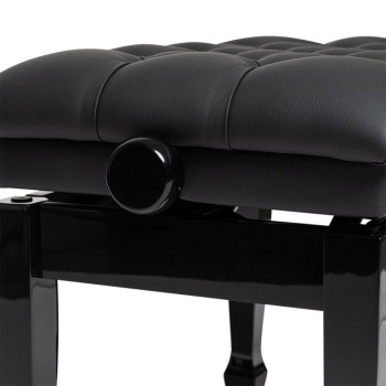 STAGG PBH 850 BKP SBK banquette de piano hydraulique noir brillant avec pelote en vinyle noir ignifugée