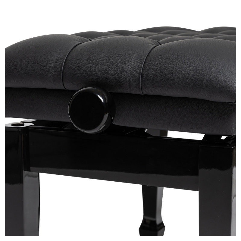 STAGG PBH 850 BKP SBK banquette de piano hydraulique noir brillant avec pelote en vinyle noir ignifugée