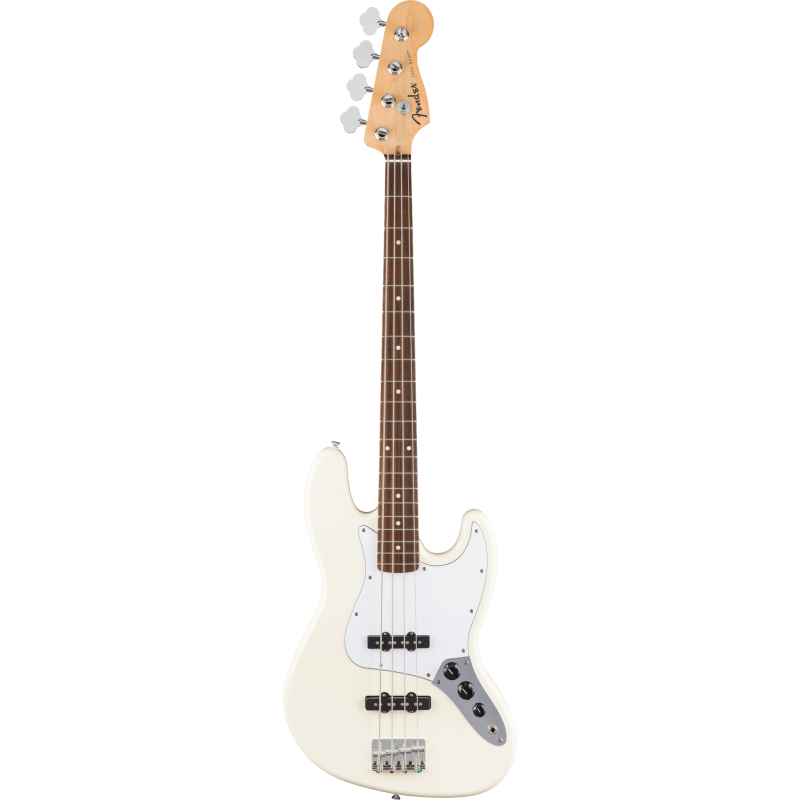 FENDER Standard Jazz Bass touche Laurier plaque blanche Olympic White